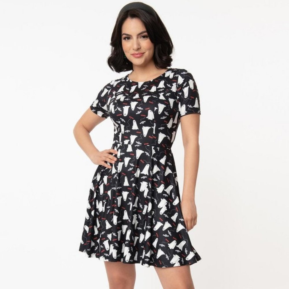 Unique Vintage Margot Ghost Mini Dress, Size 4